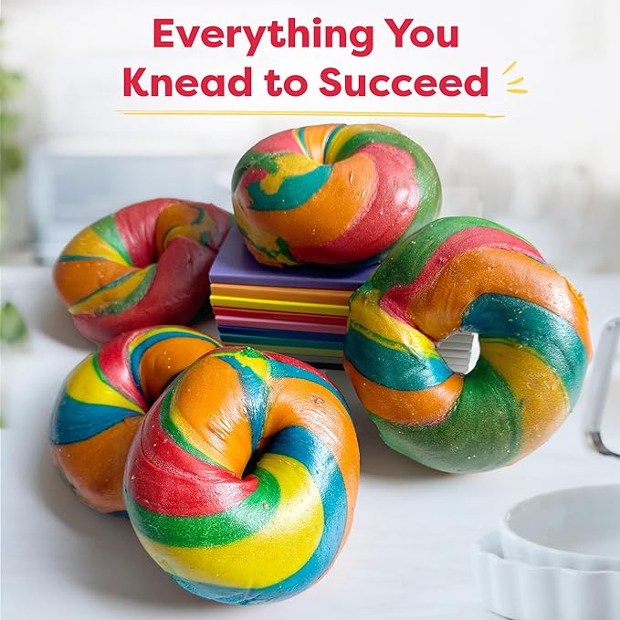 Baketivity Rainbow Bagel & Monkey Banana Bread Baking Kit Bundle – DIY Kids Cooking Set with Pre-Measured Kosher Ingredients, Illustrated Recipes, Video Guides & STEM Activities – Ages 6-12+