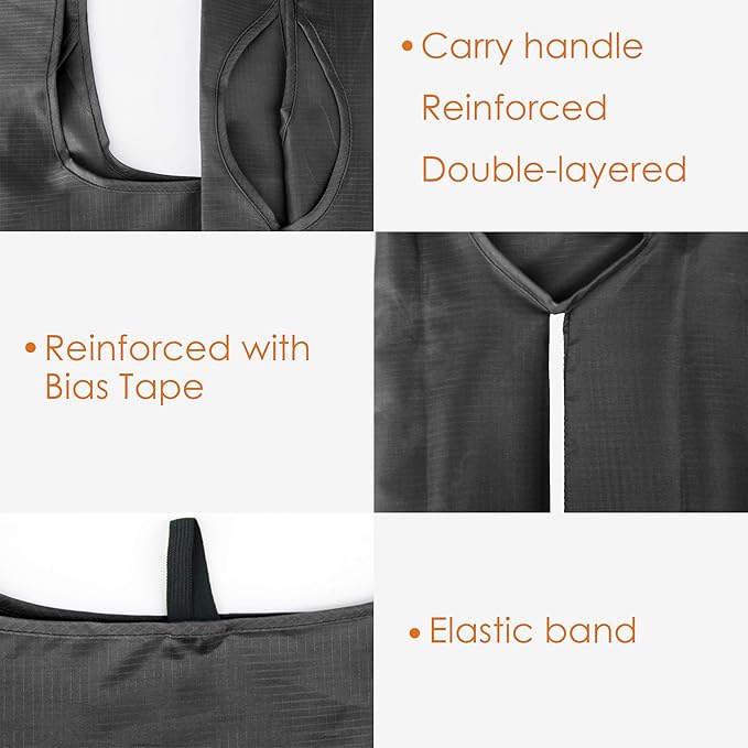 BeeGreen Black Reusable Grocery Bags Wholesale Dark Reusable Kitchen Bags Bulk Foldable-Machine Washable with Zipper Storage Pouch 50 Packs