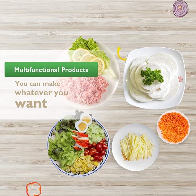 Electric Cheese Grater, Professional Electric Slicer Shredder, 150W Cheese Grater/Chopper Salad Maker, Shredder for Home Kitchen Use with One-Touch Control | 5 Free Attachments