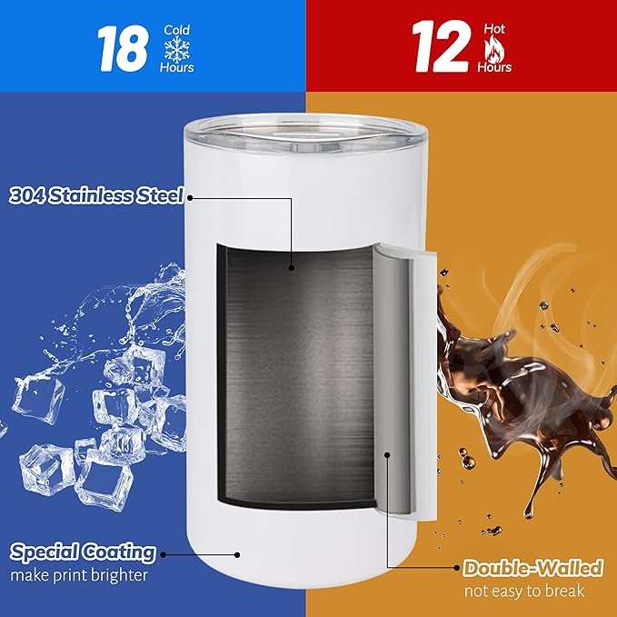 Joyclub 12 Pack Sublimation Tumblers Stainless Steel Insulated Bulk 12 oz Sublimation Tumbler Blanks with Lid and Straw, Ideal for DIY Gifts, Tea, Coffee