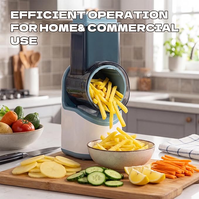 Electric Vegetable Chopper, Multifunctional Automatic Slicer Dicer, Stainless Steel Blades, for Onion Potato Cabbage Veggie Fruit, Green, CVKF01