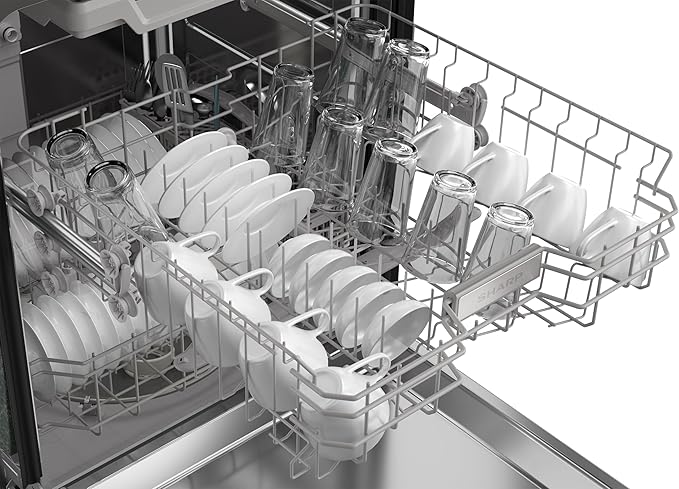 Sharp SDW6506JS 24-inch Stainless Steel Dishwasher, 49 dB, Third Rack, 12 Place Settings, Front Touch Controls