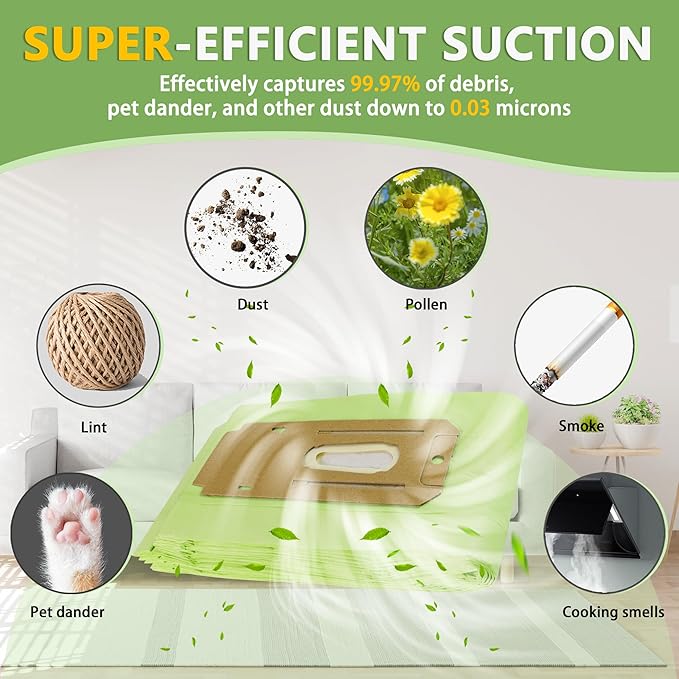 16 Pack Vacuum Bags Replacement for Oreck Type CC, Fit for All Oreck XL Upright Vacuum Cleaner, Replaces Part # CCPK8DW