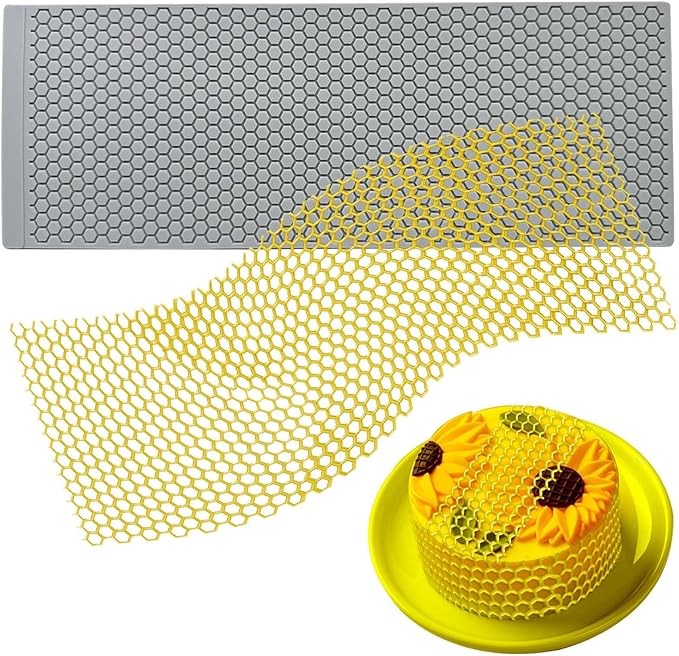 A whole Honeycomb Mold,Tuile Mold-Silicone Honeycomb Baking Molds,Honey comb Silicone Fondant 3D Beehive Molded Candy,Chocolate Molds Set Sugar Bees for Cake Decorating