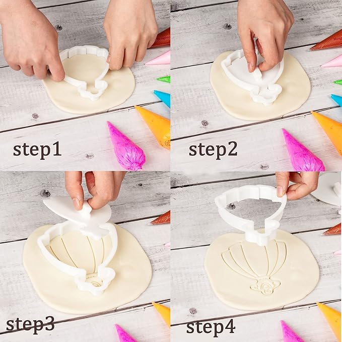 Flycalf Love Cookie Cutters Set of 11 with 3D Stamper PLA Kitchen Cake Wedding Dress Love Ring Shapes for Kids 3" Baking Embossing Stamps Mold Supplies Biscuit Tools