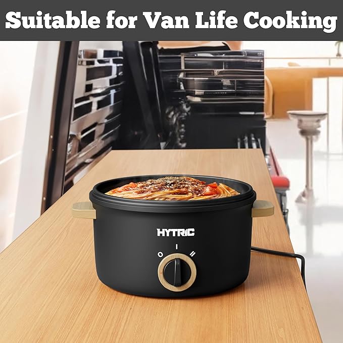 Hytric Hot Pot Electric, 2.5L Portable Electric Pot with Non-Stick Coating, Multi-functional Cooker for Stir Fry, Steak, Noodles, Soup, Portable Ramen Cooker for Dorm and Office, Black