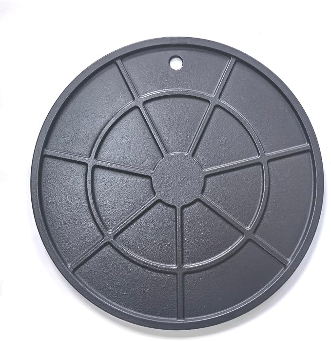 XL Round Pizza Steel 16.9" - 3D Cast Creates Gorgeous Crusts, Enamelled Cast Iron Baking Stone For Oven, Round Griddle, Speed & Even Heating Baking Steel Griddle