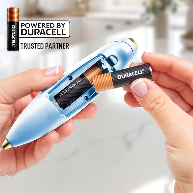 Zulay Kitchen Powerful Milk Frother Wand With 4 AA Duracell Batteries - Ultra Fast Handheld Drink Mixer - Electric Whisk Foam Maker for Coffee, Lattes, Cappuccino, Matcha & Creamer - Blue & Gold
