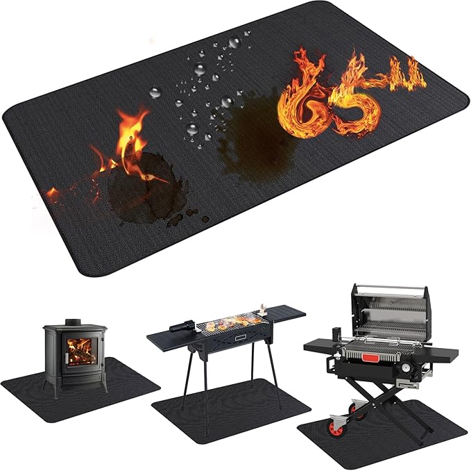 65X48in Grill Mats for Outdoor Grill,Fits Most Grills, Smokers, Griddles and Outdoor Charcoal, Flat Top,Deck and Patio Protector