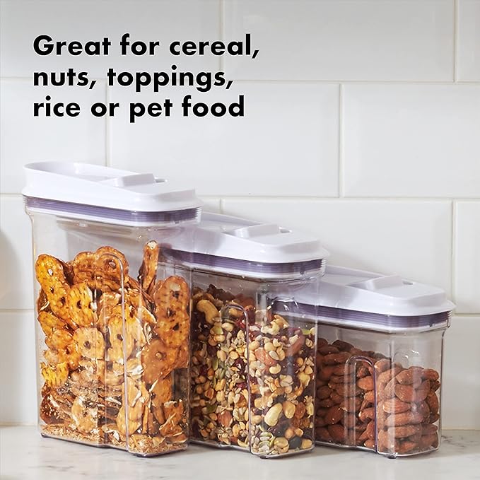 OXO Good Grips Mini All Purpose Dispenser – 1.2 Qt for Nuts and More,Clear,1.2 Qt - Nuts