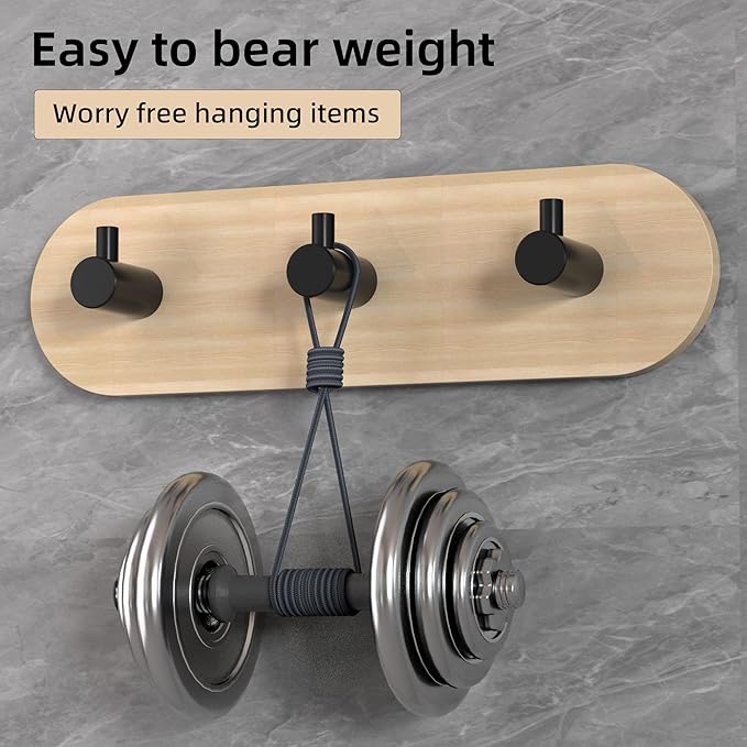 Kayqi 304 Stainless Steel Modern Large Hooks, Suitable for Various scenarios Such as bathrooms, Kitchens, bedrooms, Offices, etc. (Set of 2) (Black)