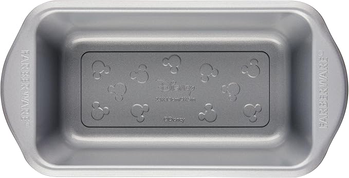 Farberware Disney Bake with Mickey Mouse Nonstick Bakeware Cake Pans, Baking Sheet, and Loaf/Meatloaf Pan, 6 Piece Non Stick Bakeware Set - Red