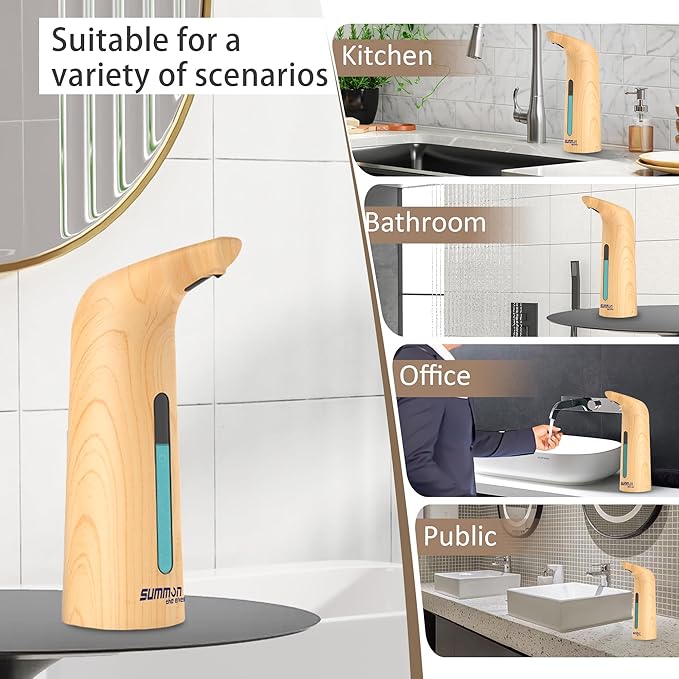 Automatic Soap Dispenser Touchless,400ML Hand & Dish Countertop Electric Liquid Dispenser with Sensor,Modern 4 Gear Adjustable Waterproof Battery Operated Kitchen Auto Soap Pump