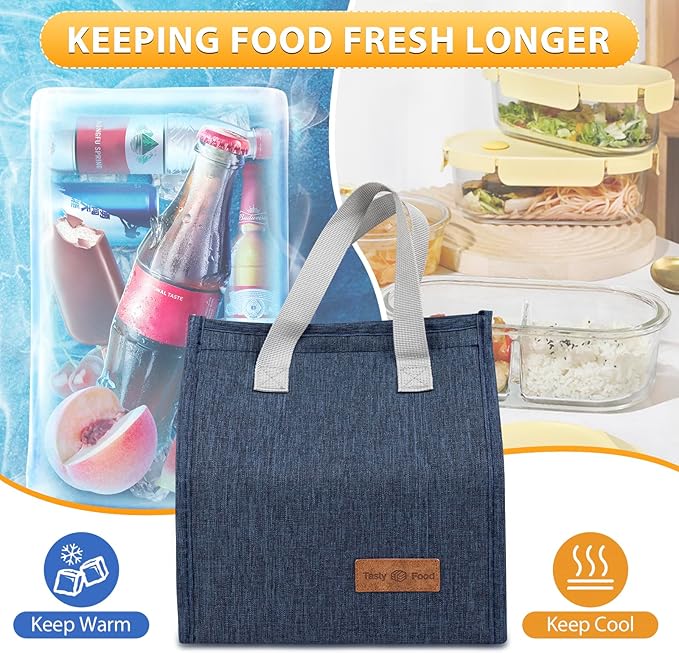 VZZNN 12 Pack Lunch Bags Bulk,Insulated Reusable Lunch Bags with Aluminum for Women Men,Leakproof Tote Large Lunch Box for Office,Work,Beach or Travel,multicolor