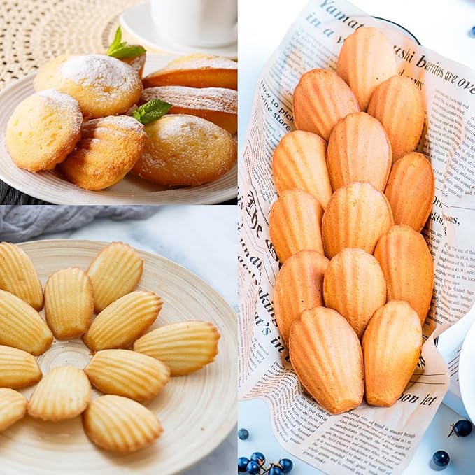 2 PCS Silicone Madeleine Pan, 9 Cavity Madeline Baking Pan, Shell Shaped Cookies Cake Pan