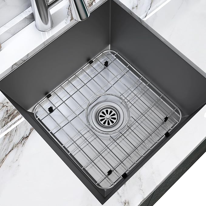 HW Kitchen 12" x 10" Stainless Steel Sink Rack - Farm Sink Protector, Mat, Drying Rack