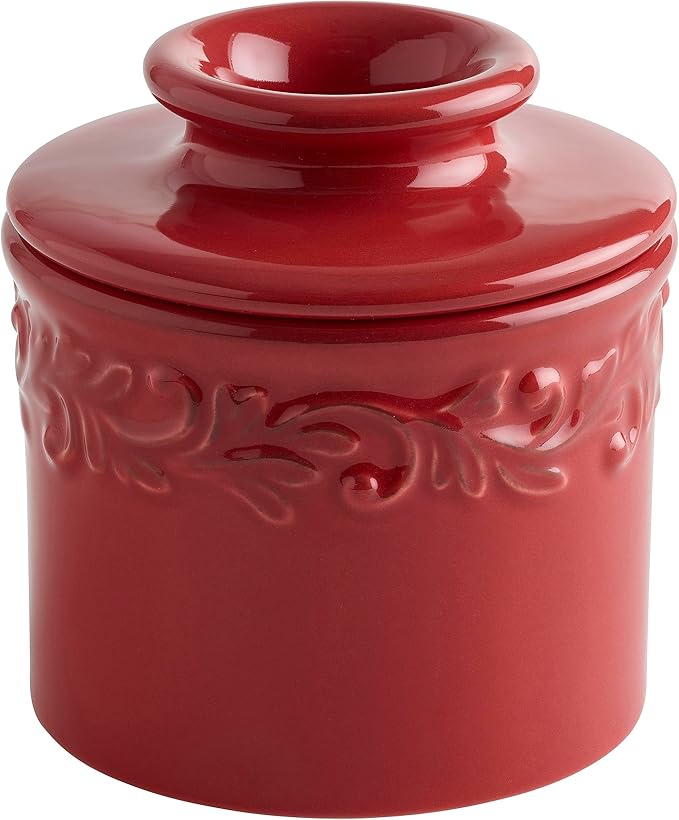 Butter Bell - The Original Butter Bell crock by L Tremain, a Countertop French Ceramic Butter Dish Keeper for Spreadable Butter, Antique Collection, Emerald