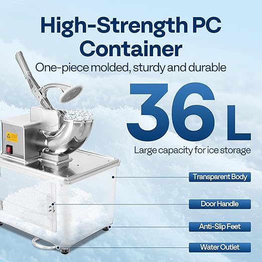 VIVOHOME Commercial Ice Crusher Shaver with Four Blades, and VIVOHOME 6 in 1 Multifunctional Stand Mixer with 8.5 Quart Stainless Steel Bowl