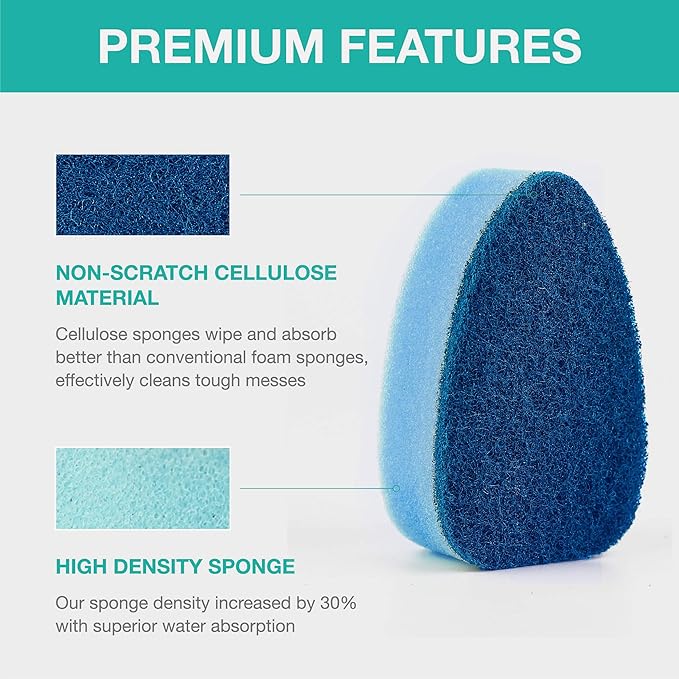 HELIME Natural Dishwand Refills Sponge, Non Scratch Dish Wand Sisal Hemp Replacement Brush Head,Heavy Duty Scrub Dots Brushes Soap Dispenser, Non Scratch Dispensing Scrubbers