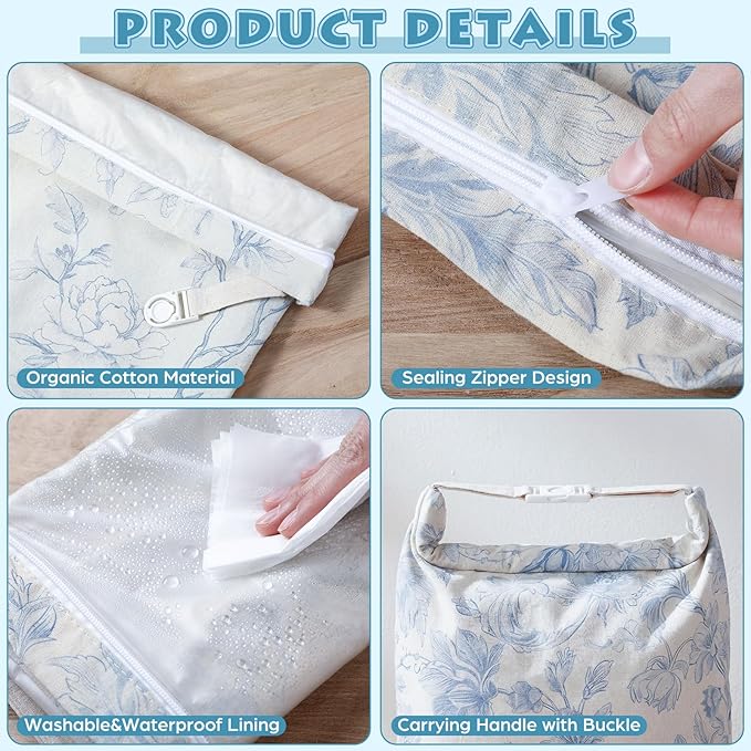 Tallew 3 Packs Beeswax Bread Bags for Sourdough, 17" x 13" XL Reusable Tpu Lining Beeswax Bread Bag, Food Storage Cloth Bag with Sealing Zip for Homemade Sourdough Freezer Freshness Preservation