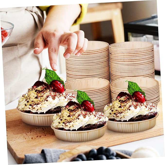 200pcs Madeleine Pan Mini Tart Pans for Baking Round Bottom Tart Trays Oven Microwave Safe Non-stick Cups
