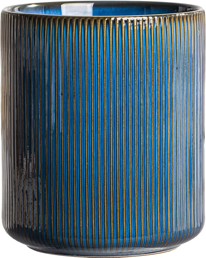 getstar Large Utensil Holder for Kitchen Counter,7.2" Vintage Ceramic Utensils Crocks Utensil Organizer for Spatula Farmhouse Kitchen Decor