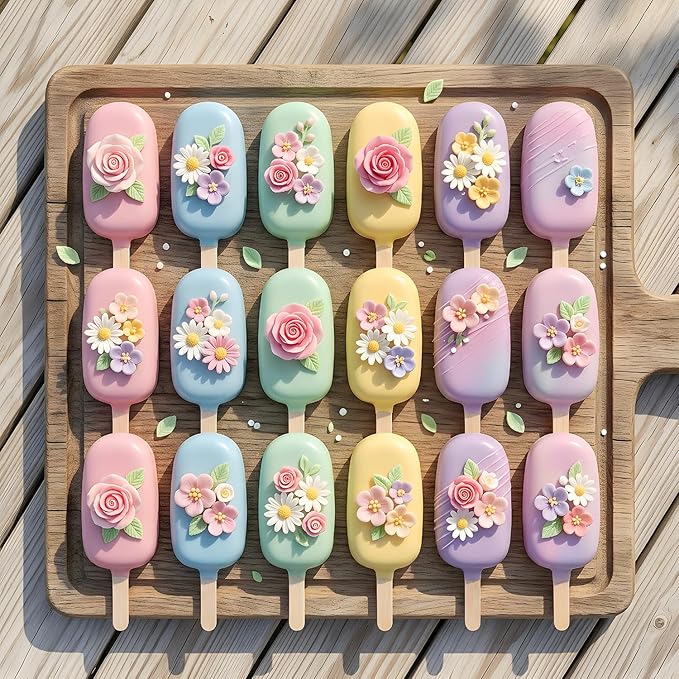 Flower Silicone Molds Mini Flower Fondant Chocolate Molds for Cake Decorating Cupcake Topper Candy Gum Paste Polymer Clay