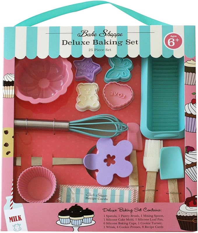 Handstand Kitchen Bake Shoppe 25-piece Deluxe Real Baking Set with Recipes for Kids