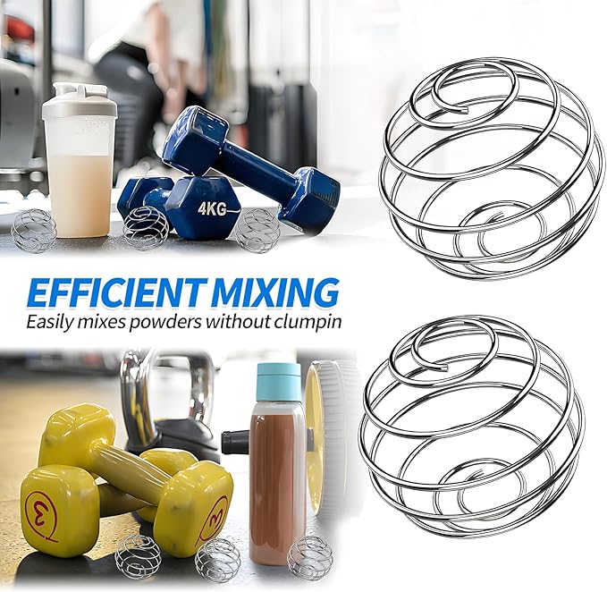 6 PCS Shaker Ball,Large Size 304 Stainless Wire Whisk ball for Mixing Powders,Protein Shakes,Drinks,Shaker Cup Mixer (2 inch)