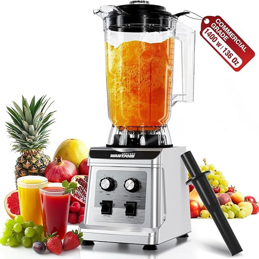 WantJoin 136oz Commercial Blender – Heavy Duty 18800 RPM Professional Blender with Pure Copper Motor, Multi-Speed, Dishwasher Safe for Smoothies & Juices