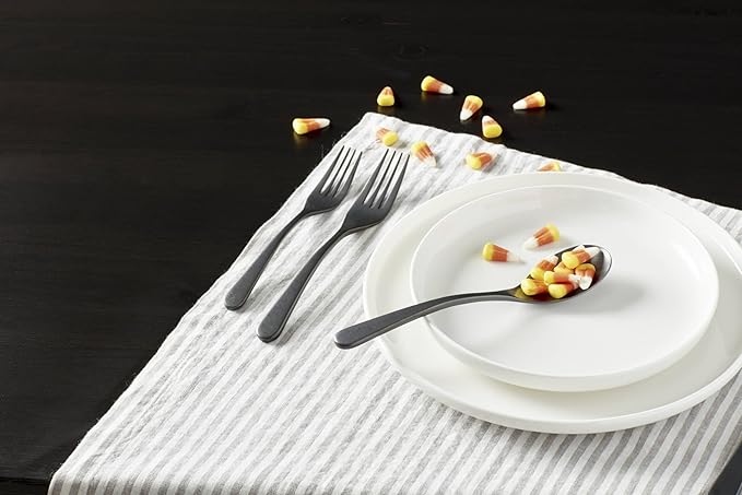 Oneida 894805 Kenbrook Black Tumbled 20 Piece Everyday Flatware Set, Service For 4