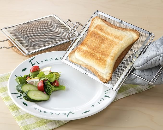 Takagi Metal Industrial GK-HS Hot Sandwich Maker, For Toaster Oven, For Grilling, Double-Sided Baking Compatible, Easy Recipe Included, Hot Sand Toaster, Net, For 2 Hot Sands, Made in Japan, Stainless