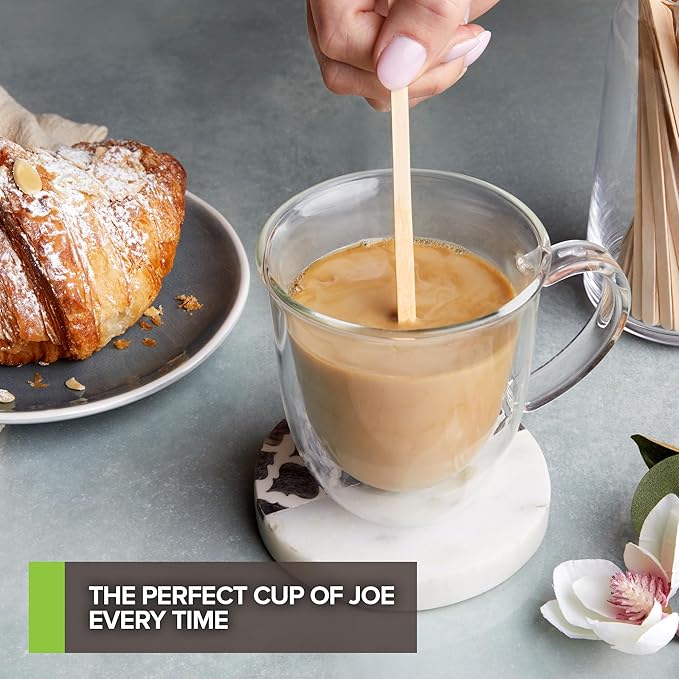 500 Count Wooden Coffee Stir Sticks, Bulk Wood Stirrers for Coffee and Tea, Disposable Drink Stirrers for Hot Drinks, 5 Inch Wooden Coffee Stirrers for Home, No Plastic Stir Sticks