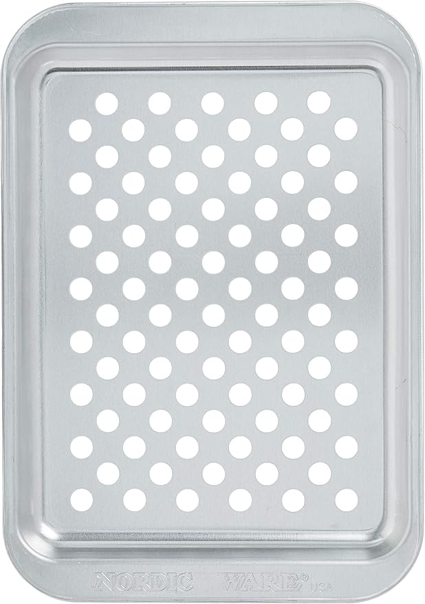 Nordic Ware Naturals Compact Crisping Tray - Natural Uncoated Aluminum, Toaster Oven and Broiler Safe