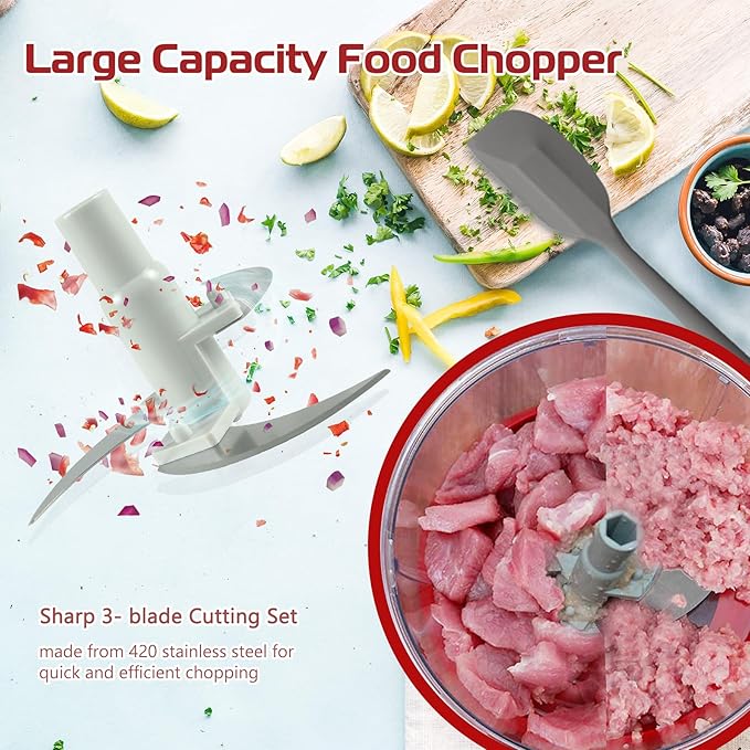 Manual Food Processor,Hand Powered Crank Food Processor Chopper,Food Vegetable Onions Chopper Processor Blender Mixer,for Vegetables Meat Fruits Onions