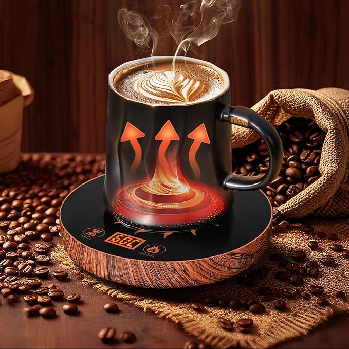 Coffee Mug Warmer for Desk with Auto Shut Off, Coffee Mug Warmer for Desk with 12 Hours Timer& 2 Temperatures (Valentines Day Gifts)