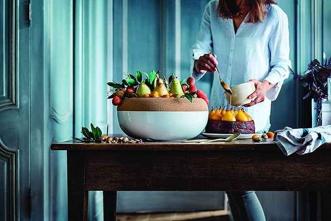 Emile Henry Made in France Large Fruit & Vegetable Storage Pantry Bowl, 14.1 inch diameter, Black Truffle