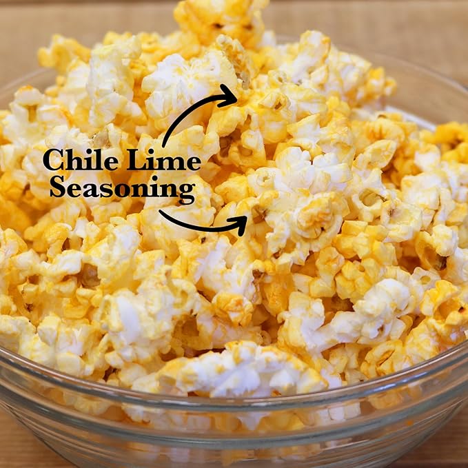 ASS KICKIN' Chile Lime Microwave Popcorn Bags - 3 Pack - Ultimate Spicy Popcorn Gourmet Gift - Makes a Great Movie Theater Popcorn or Snack Food for Movie Night
