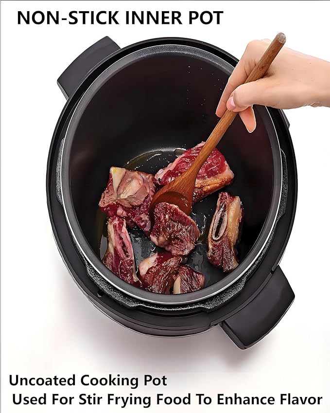 Electric Pressure Cooker, 6 Liters, Slow Stew Pot With 24-Hour Reservation Function, 10 In 1 Rice Cooker, Wok, Cake, Yogurt, Etc., Stainless Steel/Black