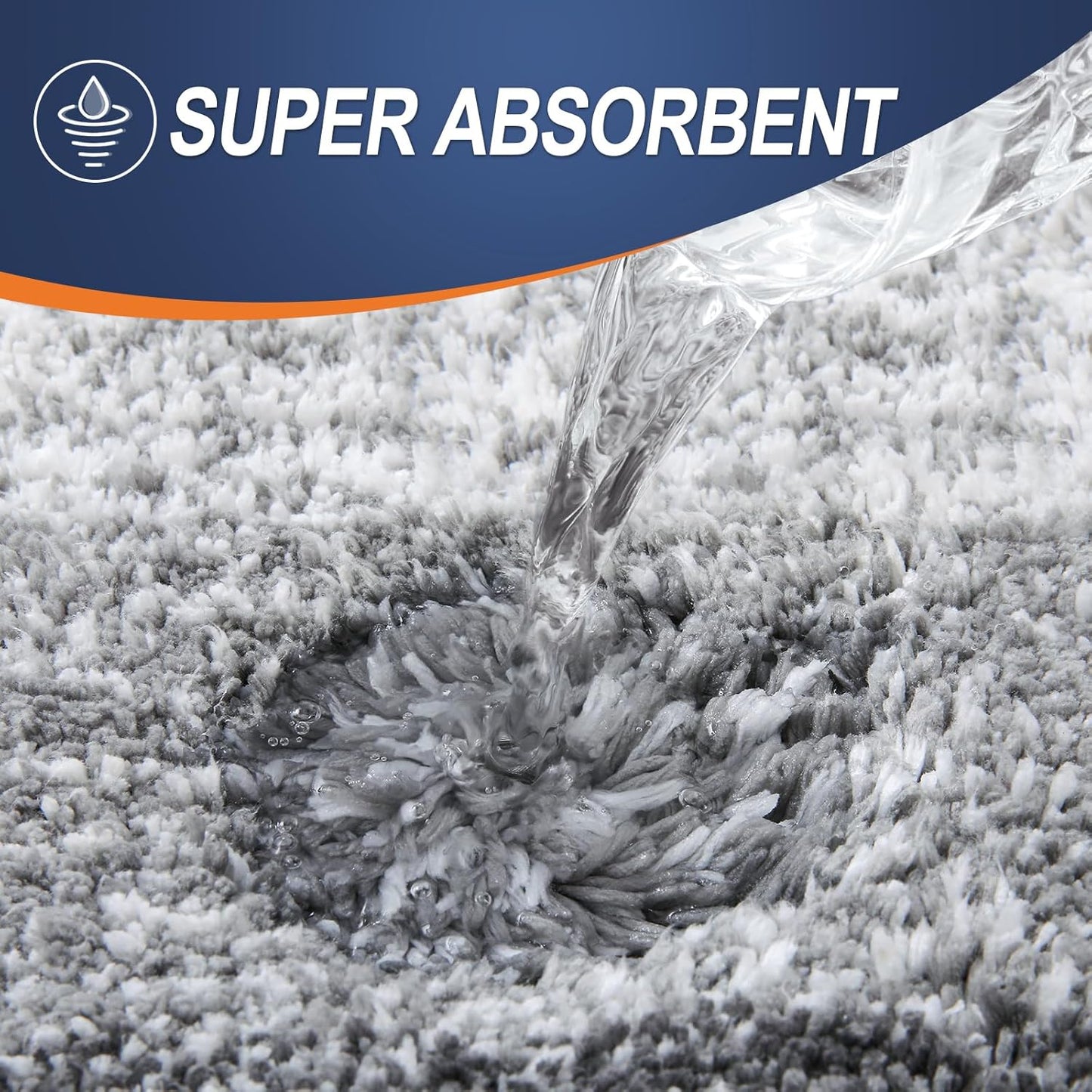 OLANLY Bathroom Rug Mat 70x24, Extra Soft and Absorbent Microfiber Bath Rugs, Non-Slip Plush Shaggy Bath Carpet Runner, Machine Wash Dry, Bath Mats for Bathroom Floor, Tub and Shower, Grey
