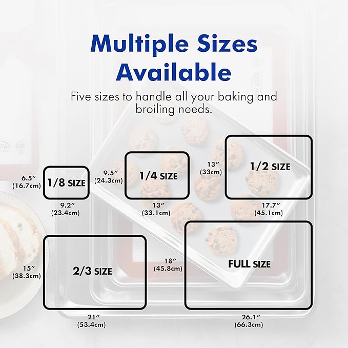 New Star Foodservice Commercial-Grade 18-Gauge Aluminum Sheet Pan/Bun Pan (18 L x26 W x1 H (Full Size) XL Size Measure Oven)