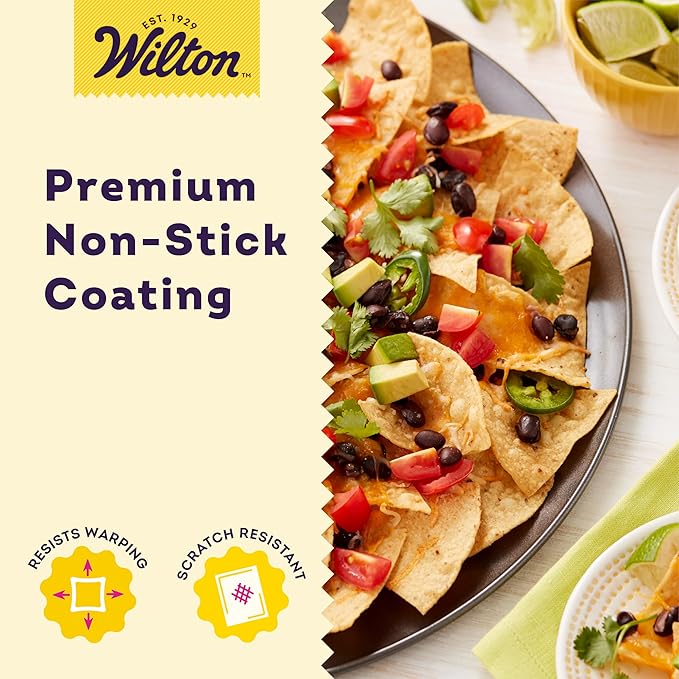 Wilton Perfect Results Premium Non-Stick Pizza Pan, Non-Stick Bakeware, Steel, 14-Inch.