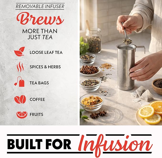 Gourmia Electric Glass Kettle – 1.7L Programmable Tea & Coffee Brewer with Digital Touch Display, 6 Presets, Removable Stainless Steel Infuser, Cordless with 360° Swivel Base, Green
