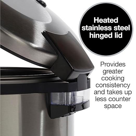 Proctor Silex Commercial 37540 Rice Cooker/Warmer, 40 Cups Cooked Rice Capacity, Nonstick Inner Pot, Hinged Lid, Stainless Steel Housing, Conforms to NSF