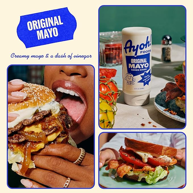 Ayoh Foods, Sando Sauce, Sandwich Sauce, (1-12 Ounce Bottle) - Creamy & Flavorful, Perfect for Sandwiches, Wraps & Dips, Created by Molly Baz (Original Mayo)
