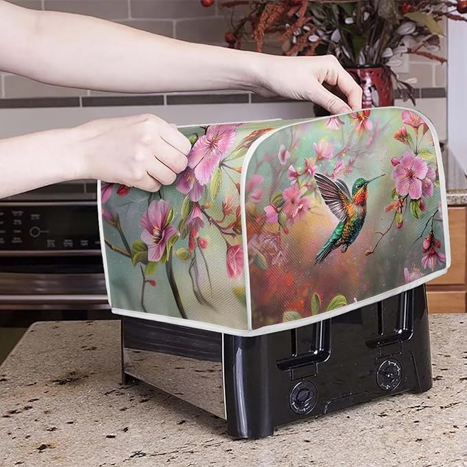 Hummingbird Blender Cover Washable Kitchen Toaster Cover Floral Pattern Bread Maker Coffee Maker Dustproof Protectiron Set