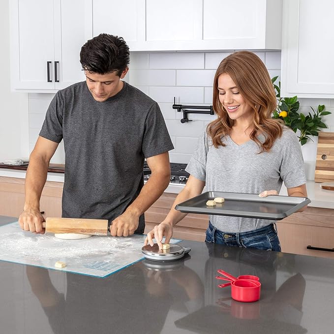 XXL Silicone Pastry Mat – Non-Slip, Easy-Clean Rolling Mat for Dough, Cookies, Pie, Bread, Pizza & Fondant – Extra Large 23.5” x 31.5” Baking Mats Board with Printed Measurements & Conversion Chart