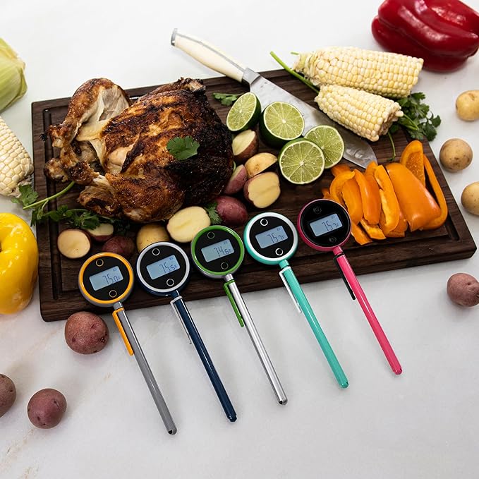 Pocket Pro 1-Second Instant Read Meat Thermometer, Rechargeable Digital Thermometer for Grilling, Food, BBQ, Kitchen Cooking, Oil Deep Frying & Candy (Nobility Blue)