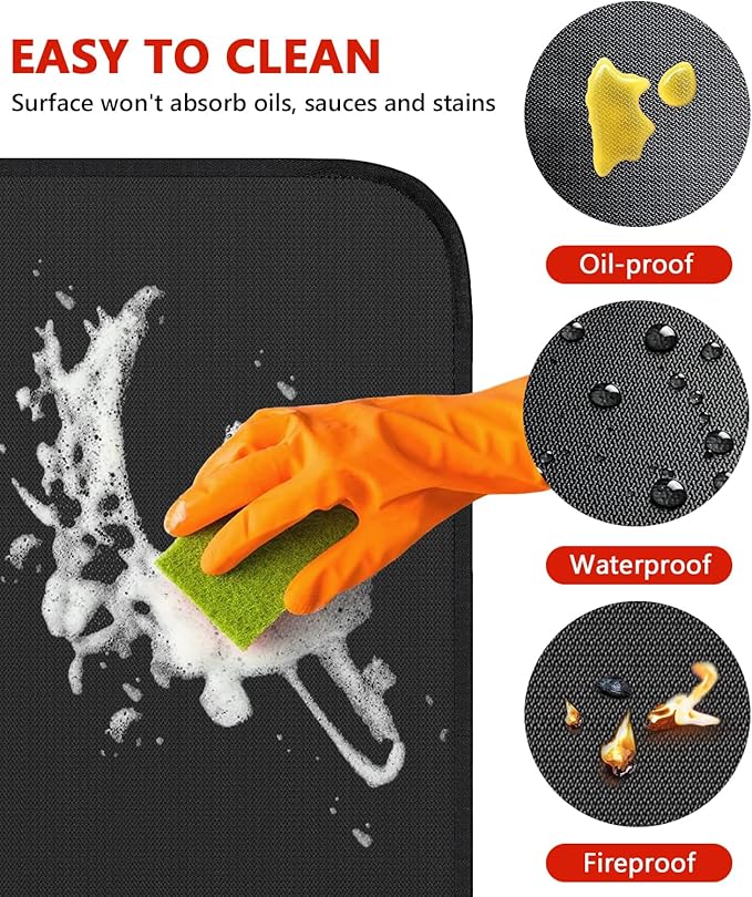 90 x 48 inch Under Grill Mats for Outdoor Grill, Double-Sided Fireproof Deck and Patio Protector Mat, BBQ Mat for Under BBQ, Waterproof Oil-Proof Grill Floor Pads Fire Pit Mat Fireplace Mat