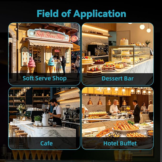 Commercial Soft Serve Ice Cream Machine, 115V Floor Standing, 32-42L/H Output, 2 x 6L Hoppers, True Independent Left/Right System, 2 Compressors, Smart Displays